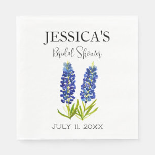Bluebonnets Wildflower Blue Flowers Bridal Shower Napkin