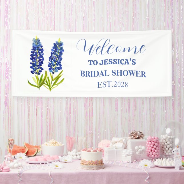 Bluebonnets Wildflower Texas Bridal shower Banner (Party)