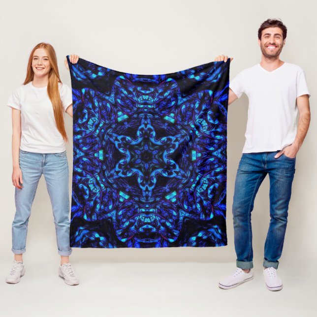 Blued Up Fleece Blanket (In Situ)