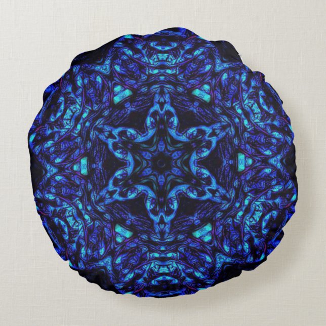 Blued Up Round Cushion (Back)