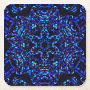 Blued Up Square Paper Coaster