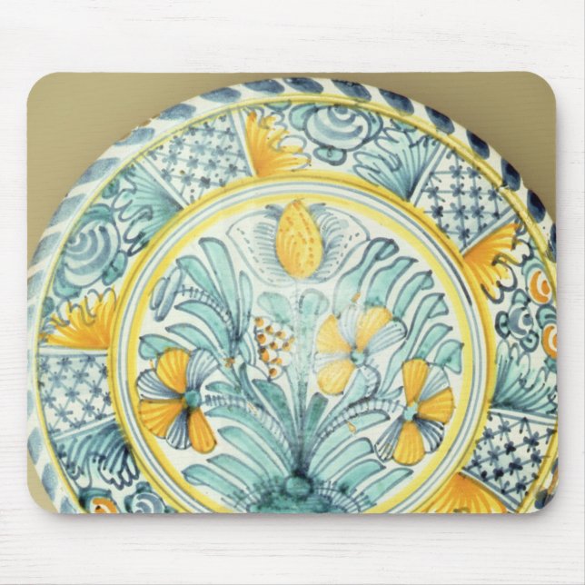 Bluedash' Delftware charger, Lambeth pottery Mouse Mat (Front)