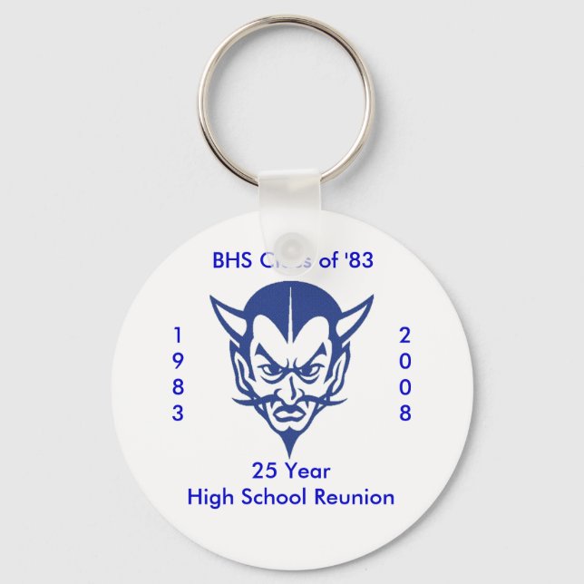 BlueDevil, BHS Class of '83, 25 Ye... - Customised Key Ring (Front)