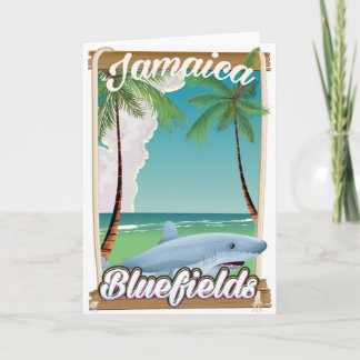 Bluefields, Jamaica beach vacation poster. Holiday Card