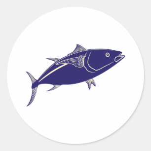 Bluefin Tuna Fish Classic Round Sticker