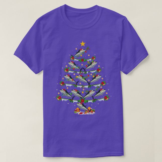 Bluefin Tuna Fish Lover Xmas Lights Tuna Christmas T-Shirt (Design Front)
