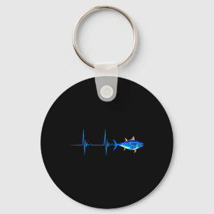 Bluefin Tuna Heartbeat Ekg Pulseline Deep Sea Fish Key Ring