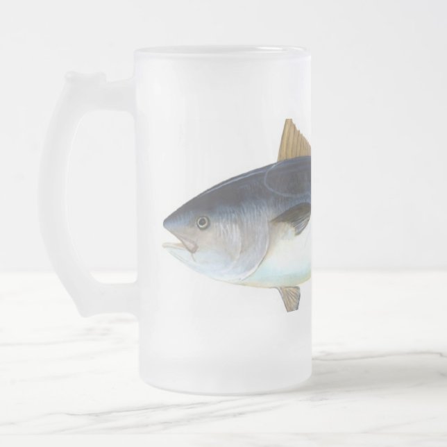 Bluefin Tuna illustration Frosted Glass Beer Mug (Left)