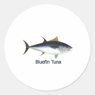 Bluefin Tuna (titled) Classic Round Sticker