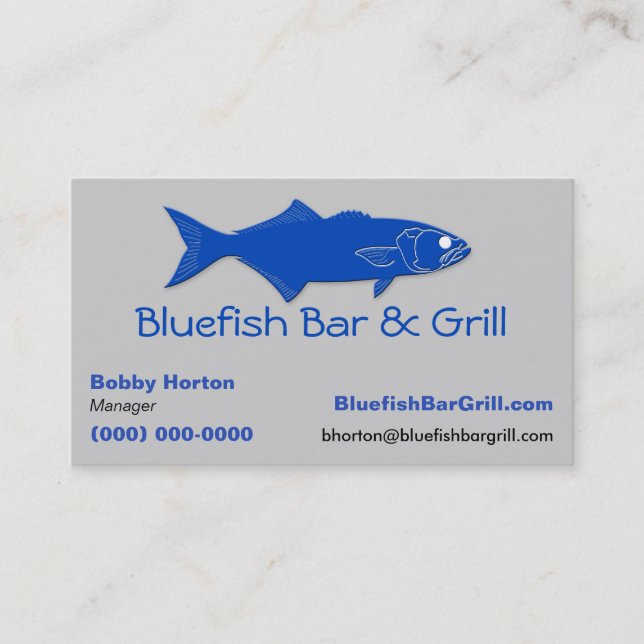 Bluefish Bar & Grill Business Card (Front)
