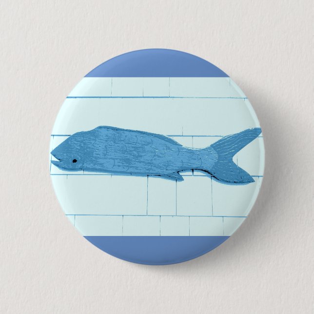 bluefish logo 6 cm round badge (Front)