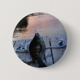 Bluegill at sunset Lake Arrowhead 6 Cm Round Badge