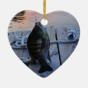 Bluegill at sunset Lake Arrowhead Ceramic Tree Decoration