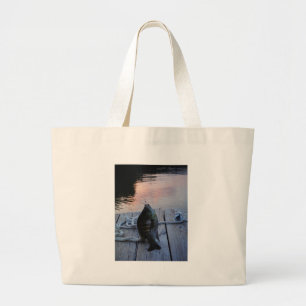 Bluegill at sunset Lake Arrowhead Large Tote Bag