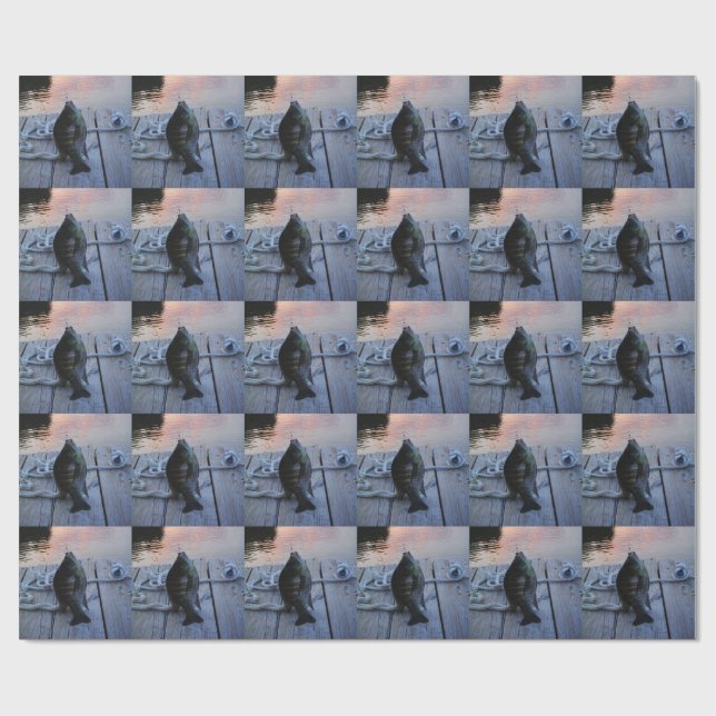 Bluegill at sunset Lake Arrowhead Wrapping Paper (Flat)