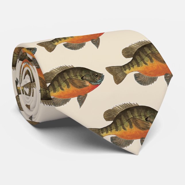 Bluegill Bream Fishing One-of-a-Kind Fisherman's Tie (Rolled)