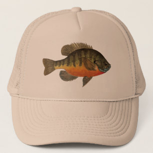 Bluegill Bream Fishing Sunfish Fisherman's Tan Trucker Hat