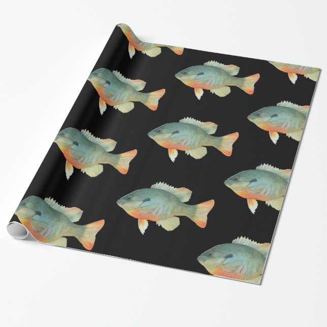 Bluegill Brim Bream Sunfish Perch Fishing Wrapping Paper (Unrolled)
