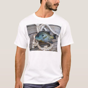 Bluegill fish on dock and rope T-Shirt