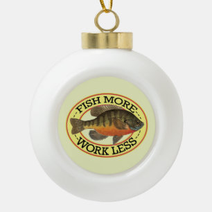 Bluegill Fishing Ceramic Ball Christmas Ornament