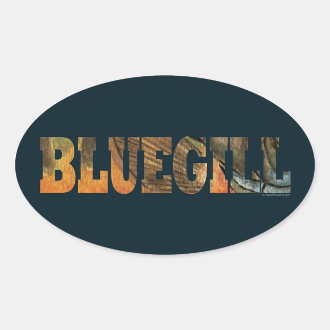 Bluegill Fishing Oval Sticker (Front)