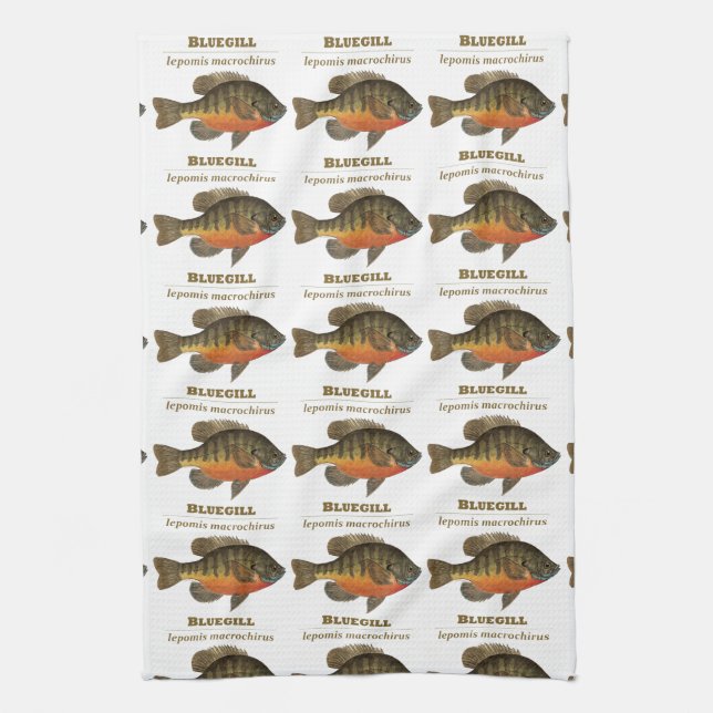 Bluegill Fishing Tea Towel (Vertical)