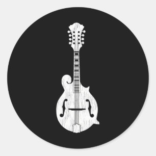 Bluegrass and Country Music Mandolin Player Classic Round Sticker