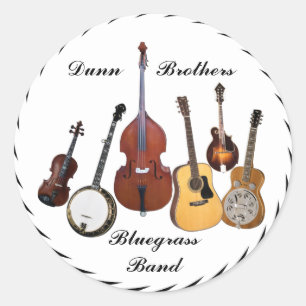 BLUEGRASS BAND -STICKER CLASSIC ROUND STICKER