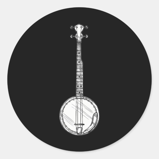 Bluegrass Banjo Classic Round Sticker (Front)