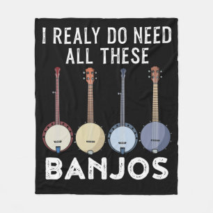 Bluegrass Banjo Country Music Stringband Banjo Fleece Blanket