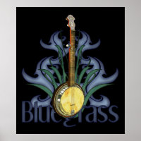 Bluegrass Banjo Design Poster