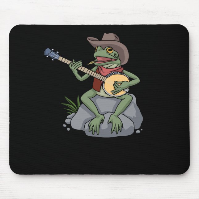 Bluegrass Banjo Frog Country Music Gift Banjo Mouse Mat (Front)