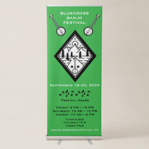 Bluegrass Banjo Music Festival Retractable Banner