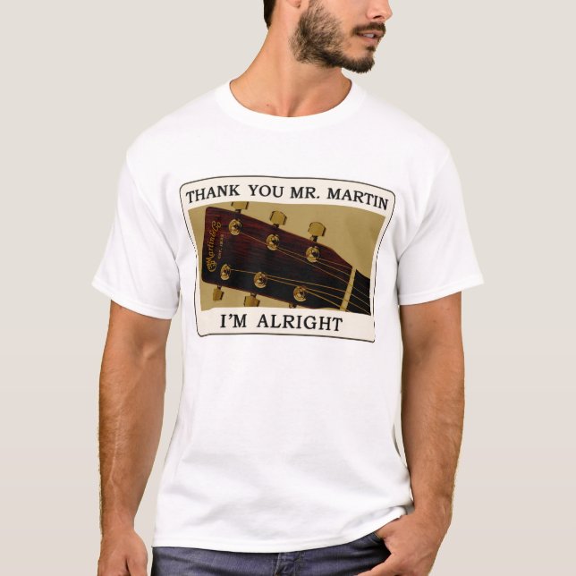 Bluegrass Guitar T-Shirt - Thank You Mr. Martin.. (Front)