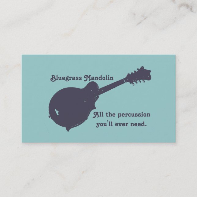 Bluegrass Mandolin - All the Percussion You Need Business Card (Front)