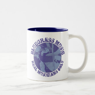 Bluegrass Music Real Musicians Only Blue Players Two-Tone Coffee Mug