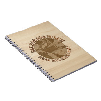 Bluegrass Music Real Musicians Only In Wood Notebook