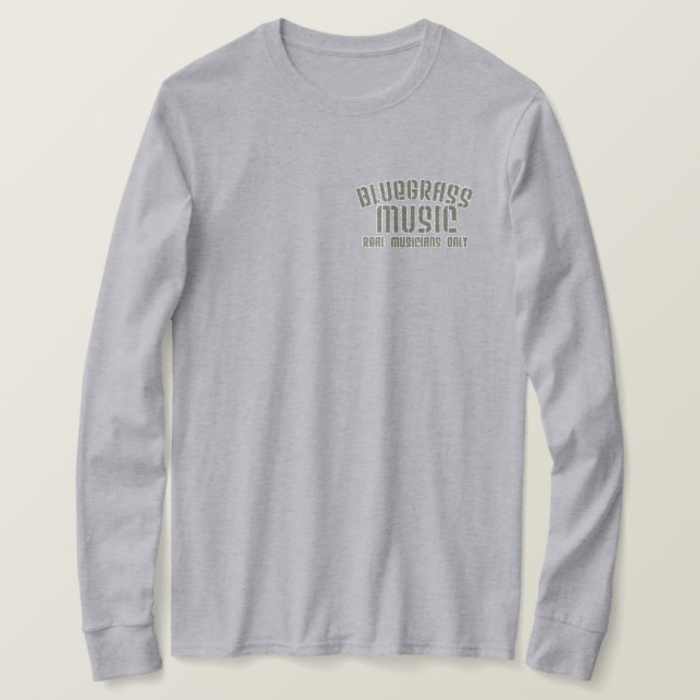 Bluegrass Music Real Musicians Only Old Time Text T-Shirt (Design Front)