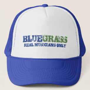 Bluegrass Music Real Musicians Only Rough Text Trucker Hat
