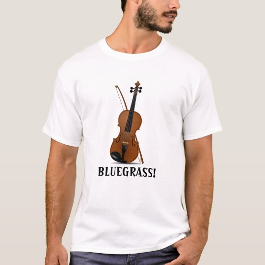 BLUEGRASS Music Violin Fiddle and Bow T-Shirt