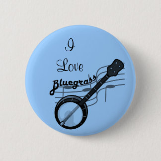 Bluegrass music with banjo 6 cm round badge