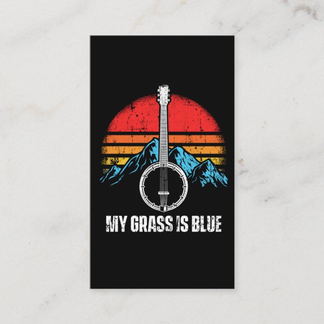 Bluegrass Musician Banjo Player Music Mountains Business Card (Front)