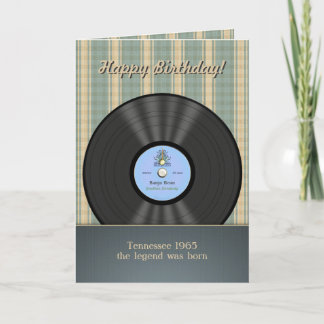 Bluegrass Vintage Vinyl Record Personalized Cards