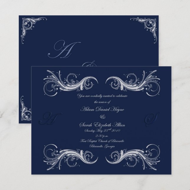 blueinvite2 invitation (Front/Back)