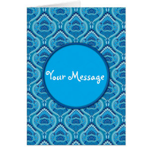 Blueish - Feathered Paisley