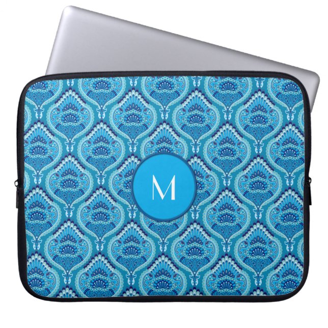 Blueish - Feathered Paisley Laptop Sleeve (Front)