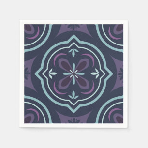 blueish floral tiling pattern napkin