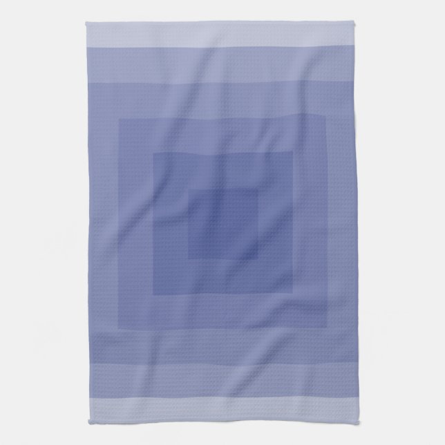 Blueish Purple Square Geometric Tea Towel (Vertical)