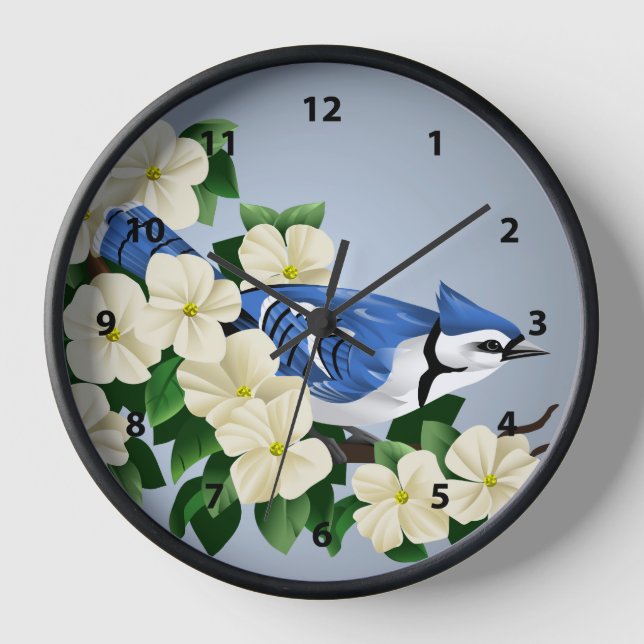Bluejay Bird Clock (Front)