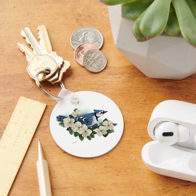 Bluejay Bird Key Ring (Desk)